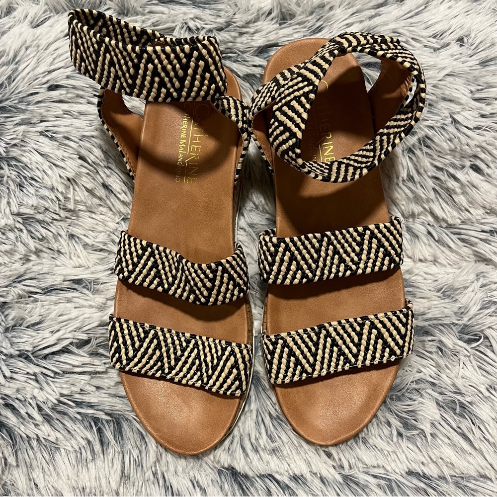 CATHERINE MALANDRINO DAVINA WEDGE SANDALS SIZE 7